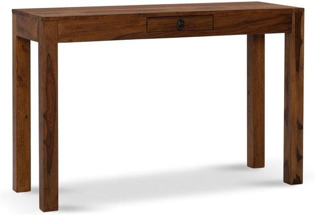Wohnling Schreibtisch aus Sheesham Massivholz in Braun, B/H/T: 118 x 76 x 40 cm - Bild 1
