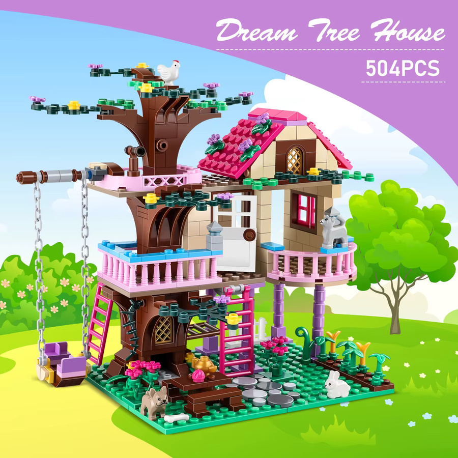 ZKZC Stadt Baum Haus Sommer Urlaub Villa Schloss Bausteine Sets, Bunt / Mehrfarbig - Bild 2