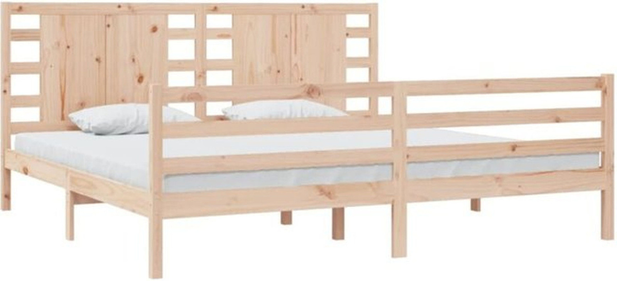 Massivholzbett Vidaxl aus Kiefer in Braun, Modernes Landhaus Design, B/T: 200 x 200 cm - Bild 1