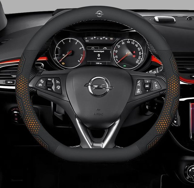 Lenkradbezug für Opel in Schwarz für Astra, Corsa, Grandland, Insignia, Mokka, Vectra GTC, Tigra, Vivaro und Zafira - Bild 1