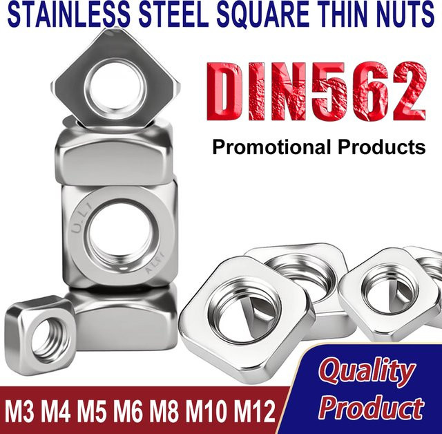 EDGAR GARY Vierkantmuttern DIN 557 aus A2-70 304 Edelstahl in Silber - Bild 1