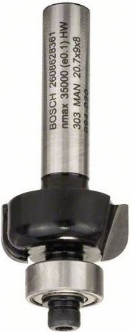 Bosch Hohlkehlfräser Hartmetall Silber, Schaftdurchmesser: 8 mm, Durchmesser: 20,7 mm, Länge: 53 mm - Bild 1