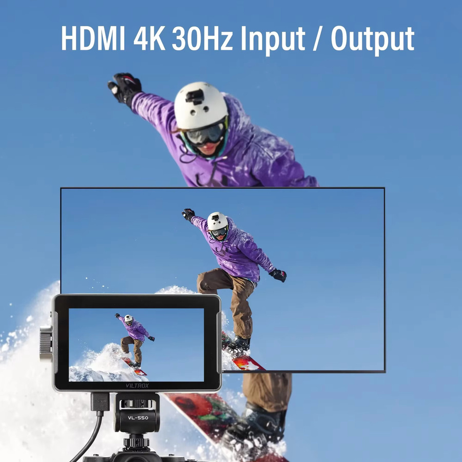 Viltrox DC-550/DC-550PRO II Professioneller Kamera-Studio-Monitor 5,5 Zoll 4K HDMI Touchscreen in Schwarz - Bild 5