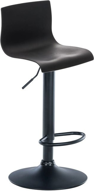 DELUKE Barhocker PESAN in Schwarz, höhenverstellbarer Barstuhl aus Kunststoff mit Lehne und 360 Grad Drehsitz, B/T/H: 39 x 36 x 84 cm - Bild 1