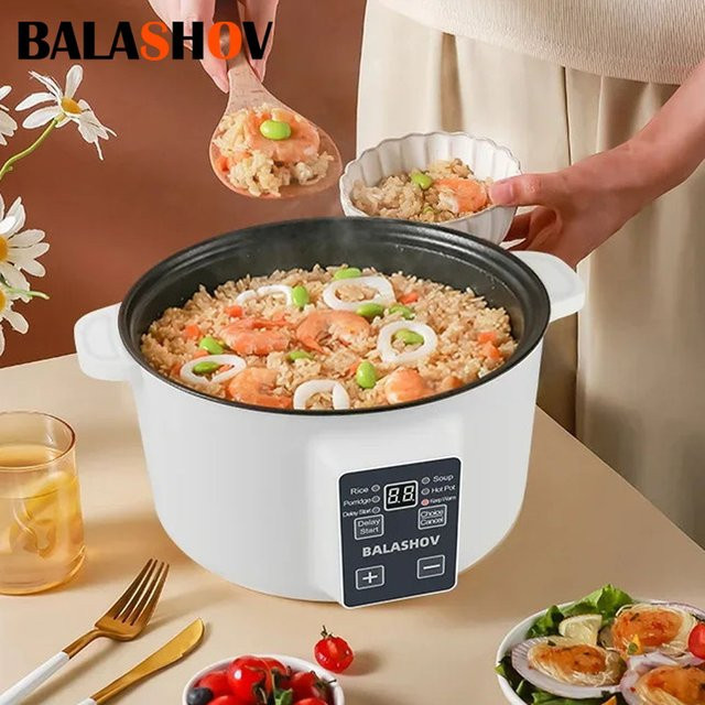 BALASHOV Elektrischer Multikocher in Weiß mit 3,5 l Fassungsvermögen, Smart Hot Pot mit Antihaftbeschichtung für 2-4 Personen - Bild 1