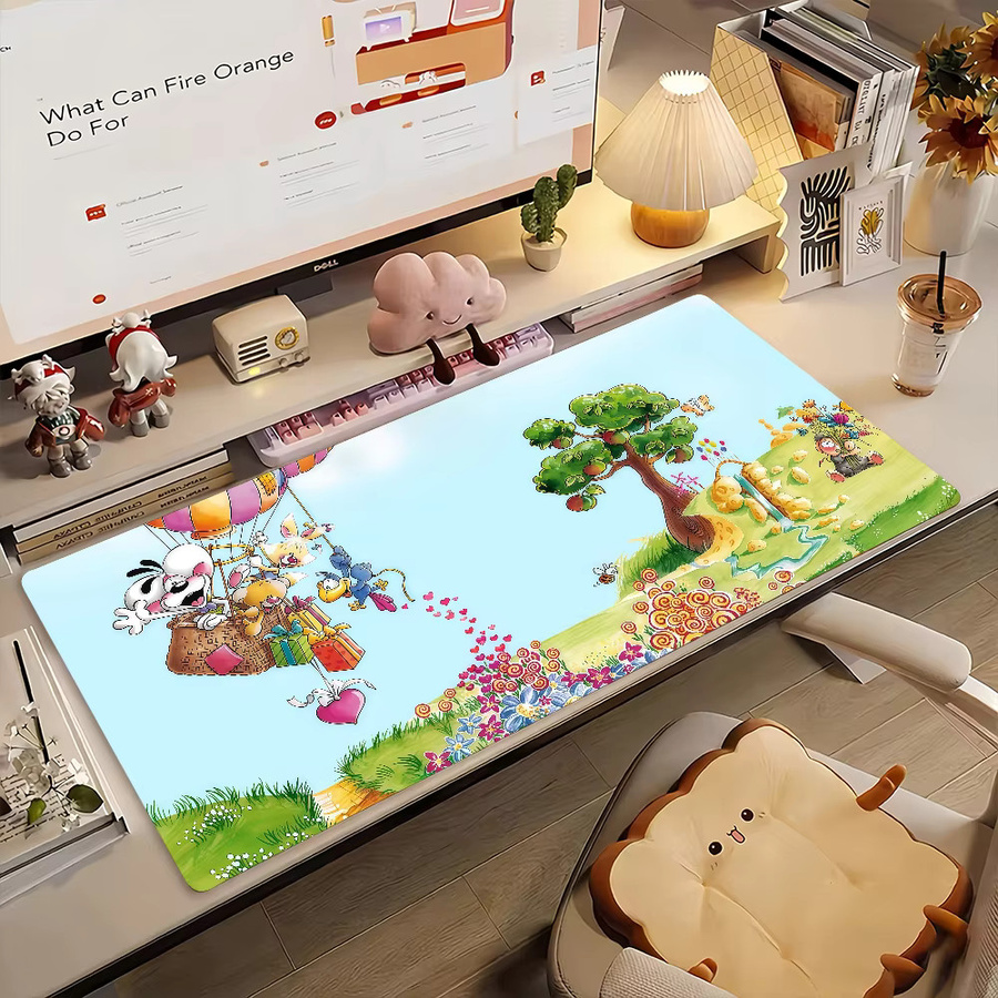 D-Diddl Cartoon Mauspad mit Ratten-Motiv, rutschfeste Schreibtischunterlage für Laptop und Gaming in Multicolour - Bild 3