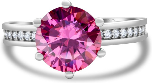 BIJOX STORY Ehering, 925 Silber, Moissanite, Rosa, Damen - Bild 1