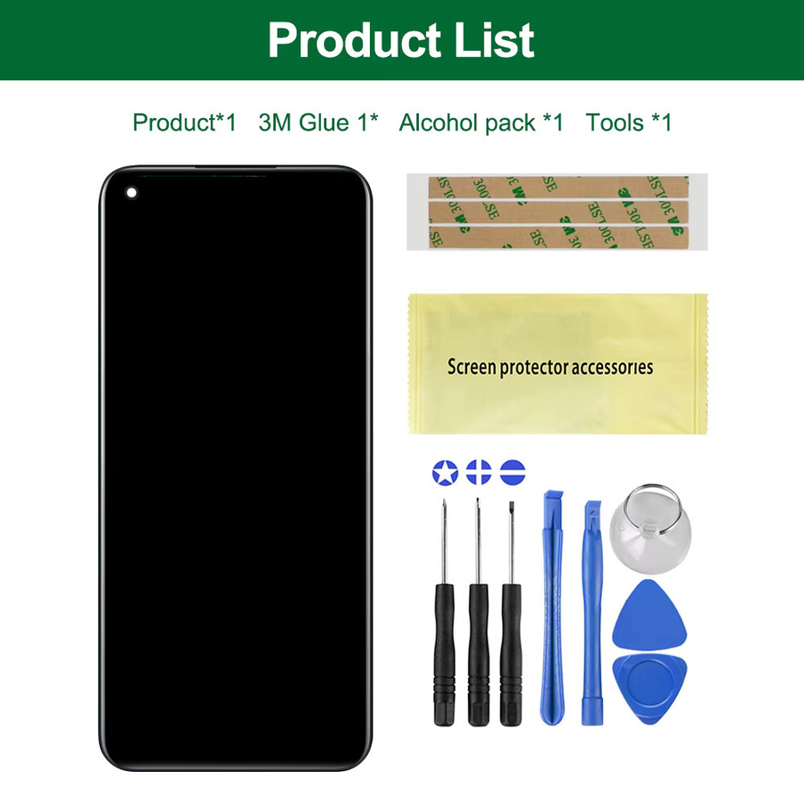 Realme 8 5G RMX3241 Ersatzdisplay mit 6,5 Zoll LCD-Touchscreen-Digitizer-Baugruppe inklusive Rahmen in Schwarz - Bild 5