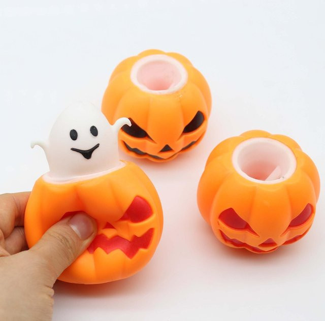 Fashnics Kürbis Squishy Fidget Spielzeug, Lustiger Geist, orange - Bild 1