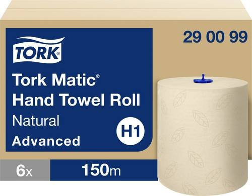Tork Matic Advanced Papierhandtücher 2-lagig, naturfarben, 6 Rollen, H1-kompatibel, 100 % Recyclingpapier - Bild 1