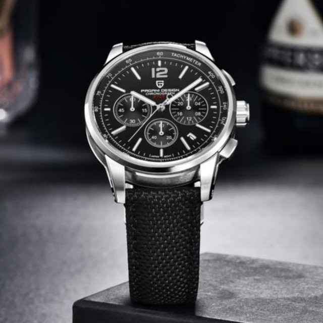 PAGANI DESIGN Armbanduhr, Quarz, Edelstahl, Saphirglas, Blau, Herren - Bild 1