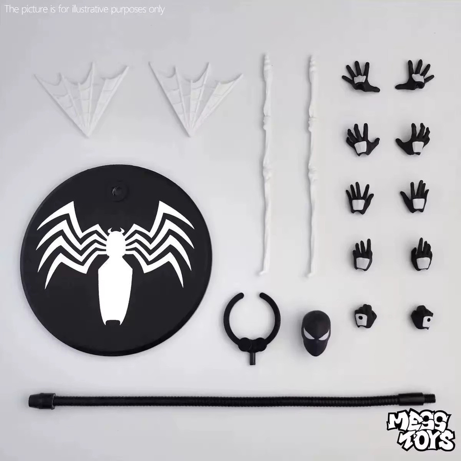 MESS TOYS Black Neighbor Symbiont Spider-Man Black Venom Rüstung, Gelenkmodell - Bild 5
