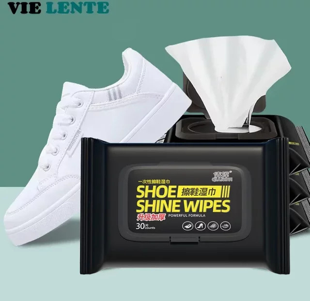 VIE LENTE Einweg Schuhe Reinigungstücher Weiß für Turnschuhe und Sneaker - Bild 1