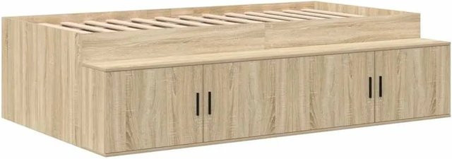 vidaXL Bettrahmen mit Stauraum in Sonoma-Eiche, Farbe Braun, B/H: 70 x 190 cm - Bild 1