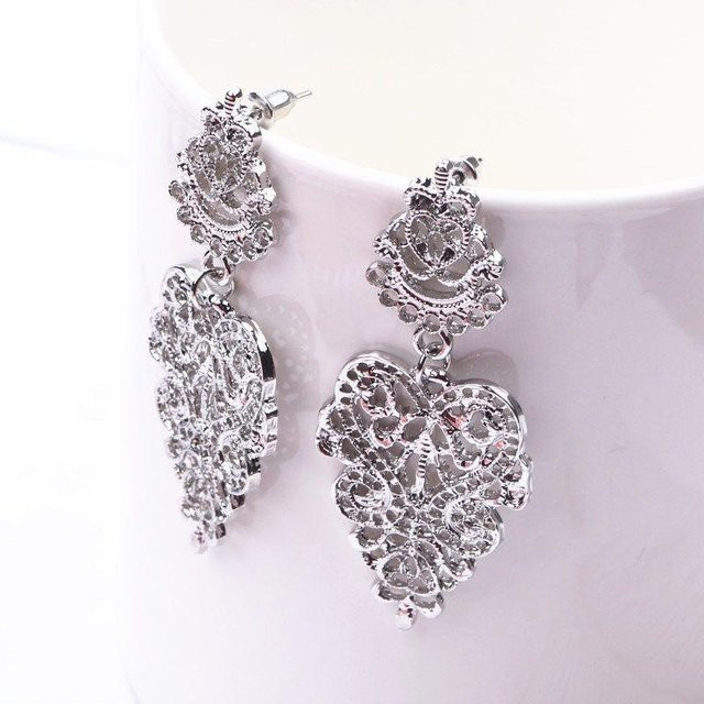 Ohrringe Blume, Silber, Messing, Damen - Bild 1