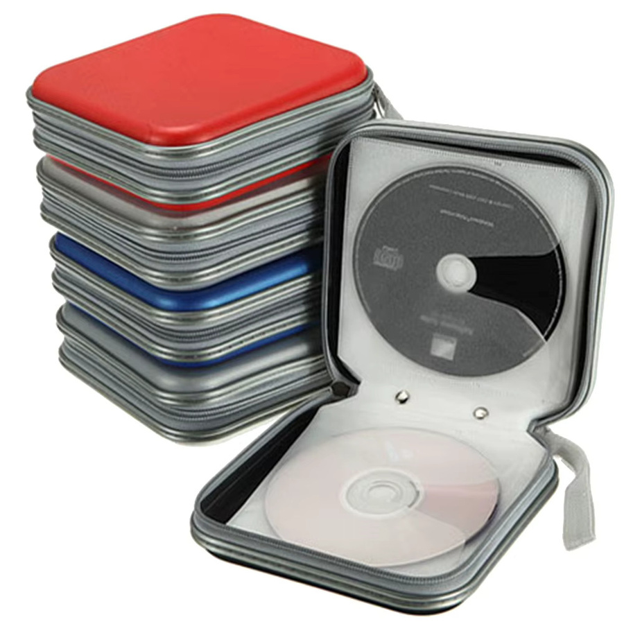 Tragbare CD und DVD Brieftasche in Rot mit 40 Fächern und Reißverschluss als Organizer und Schutzhülle - Bild 4