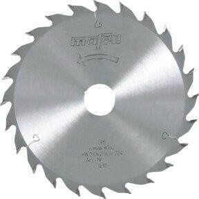 Mafell Sägeblatt HM für Kreissägen, Silber, Durchmesser: 168 mm, Schnittdicke: 1,2/1,8 mm, Bohrung: 20 mm, 24 Zähne, für Holz und Metall - Bild 1