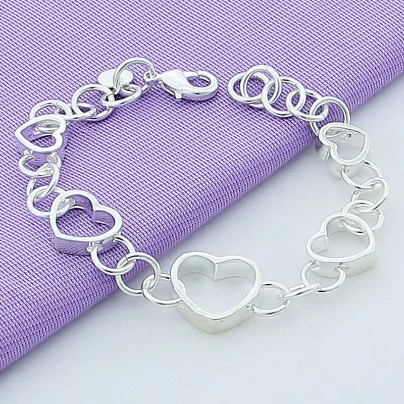 Charm-Armband 925 Silber, Herz-Motiv, Damen - Bild 2