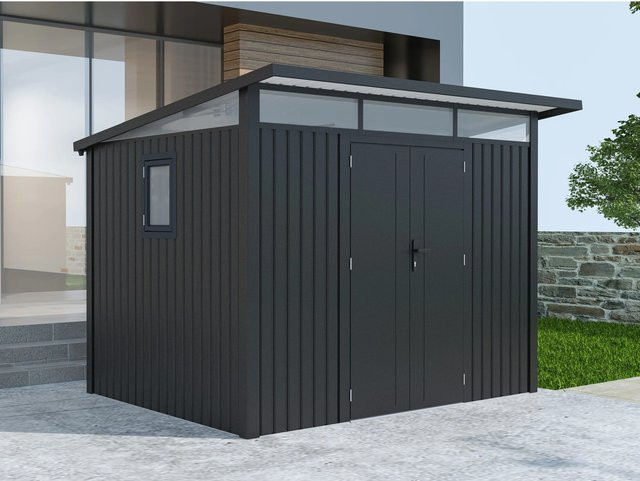 StarLine Metall Gerätehaus Skylight in Anthrazit mit Fenster und Doppeldoor - Bild 1