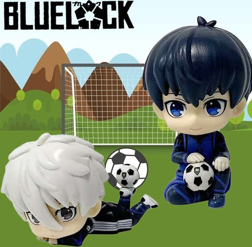 2er-Set Blue Lock Anime Figuren Q-Version Nagi Seishiro und Isagi Yoichi aus Kunststoff, mehrfarbig - Bild 1