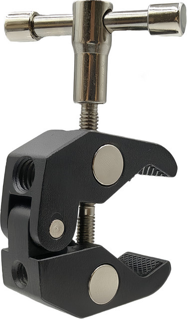 VeFly Multifunktionale Metall-Klemme aus Aluminiumlegierung mit 3/8 und 1/4 Zoll Schraubengewinde in Schwarz für Stativ und DSLR Kamera - Bild 1