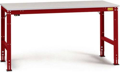 Manuflex LU4006.3003 ESD Universal Arbeitstisch mit Kunststoffplatte, höhenverstellbar, B/T/H: 100 x 60 x 76,6-87,6 cm - Bild 1