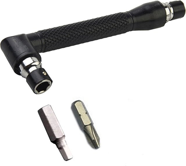 DAZZLEEX L-Typ 1/4 Sechskant-Schraubendreher-Bit mit Doppelendgriff und 90 Grad Winkel für Reparaturarbeiten, Schwarz, 6,35 mm - Bild 1