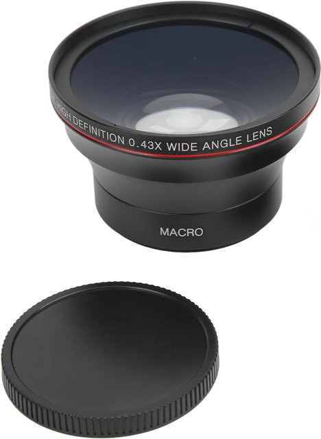 Andoer 0.43X Weitwinkelobjektiv mit Makrofunktion aus optischem Glas in Schwarz für Landschaftsfotografie (58mm) - Bild 1