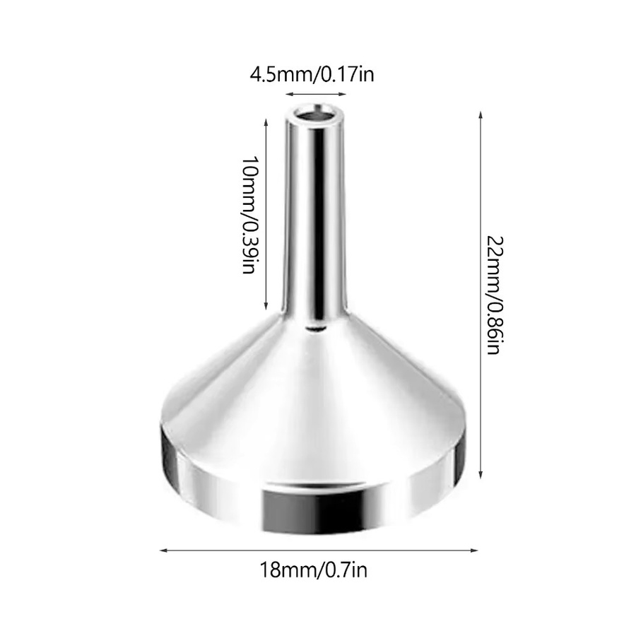 vvocci 5-teiliges Mini-Trichter-Set aus Edelstahl in Silber mit abnehmbarem Filter für Flüssigkeiten und Öl - Bild 5