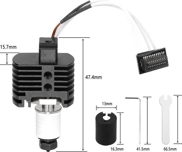 Bambu Lab Upgrade-Kit für P1P und P1S mit Hotend, Thermistor, Bimetall-Hals und V6 gehärteten Stahldüsen in Schwarz - Bild 1