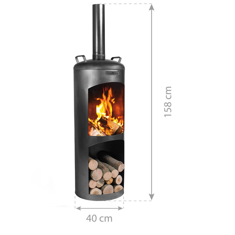 CookKing Terrassenofen Faro schwarz B/T/H: 40 x 40 x 158 cm - Bild 4