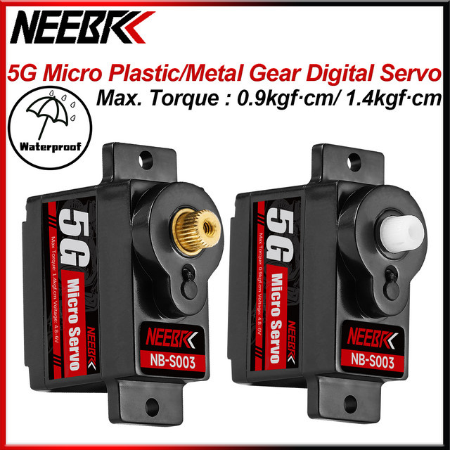 NEEBRC Micro Digital Wasserdichter Coreless Plastik-/Metallgetriebe-Servo - Bild 1