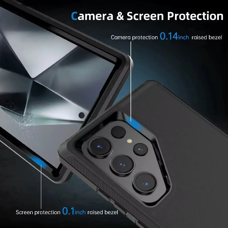 OTT-BOX 3in1 Rüstung Schutzhülle mit drehbarem Clip-Gürtel für Samsung Galaxy S26 Ultra S25 S24 S23 Plus A57 A37 A27 A17 A56 A36 A16 A07 A06 in Schwarz oder Pink - Bild 4