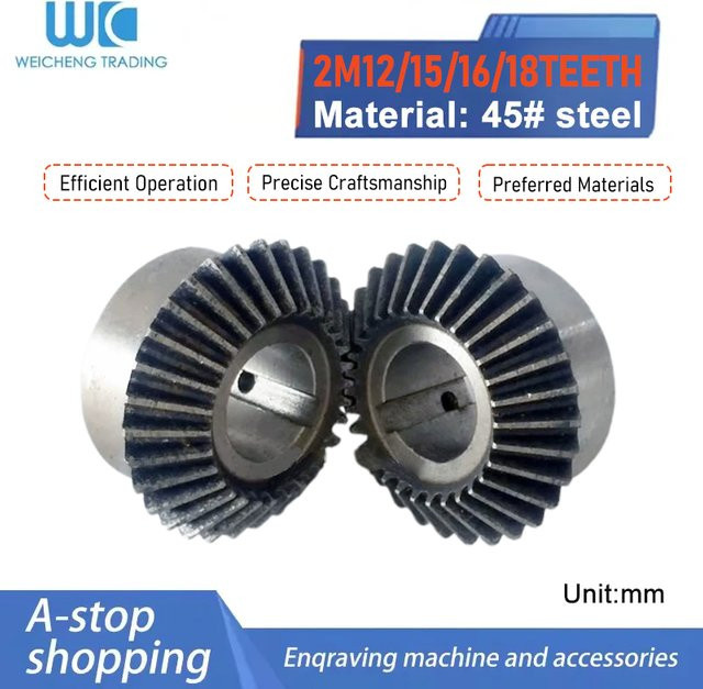Präzises Kegelradgetriebe mit Modul 2 für CNC-Anwendungen, wählbar zwischen 12 bis 18 Zähnen und Bohrungen von 6 bis 16 mm - Bild 1