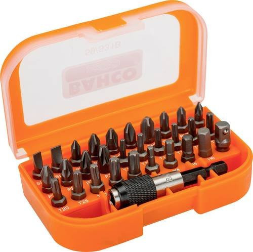Bahco 59/S31B Bit-Set 31-teilig aus Edelstahl in Silber und Orange mit Schlitz, Phillips, Pozidriv, Sechskant und Torx (TX) - Bild 1