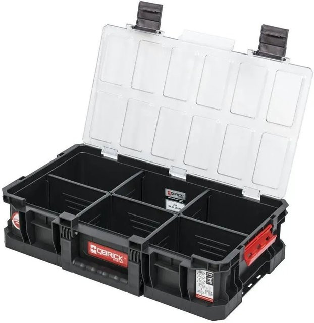 PROREGAL QBRICK Sortimentskasten Two Schwarz mit Deckgriff und Klemmverschlüssen H x B x T: 31 x 47 x 13 cm - Bild 1