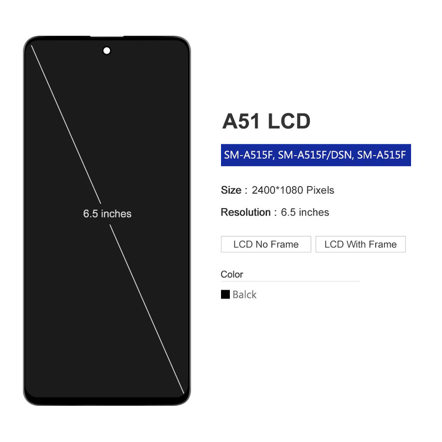 Samsung AMOLED LCD Display mit Touch Screen für Samsung Galaxy A51 4G/LTE in Schwarz (SM-A515F/DS) - Bild 3