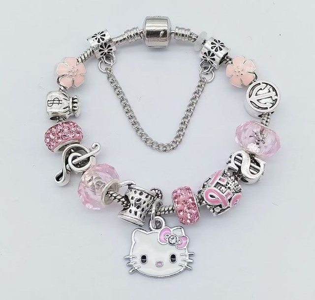 DewBloom Perlenarmband, Herzförmig, Kristall, Silber, Damen und Mädchen - Bild 1