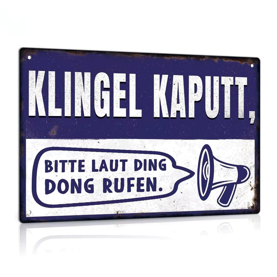 Putuo Decor Vintage Metallschild Deutsches Design in Blau als Wandkunst-Dekoration für dein Zuhause oder den Außenbereich - Bild 2