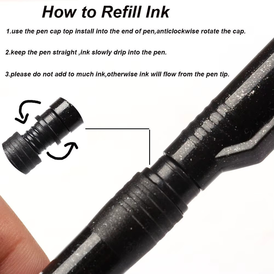 Dot Ding Kalligraphie Kunst Marker mit Pinselspitze in Schwarz - Bild 5
