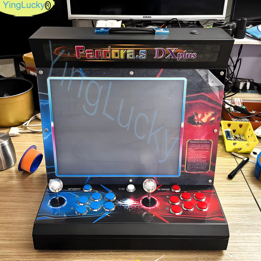 YingLucky Arcade Videospielkonsole Bartop mit LCD-Display, SAGA DX 26800-in-1 Retro-Spiele, Münzprüfer, Joystick und Tasten für TV-Anschluss - Bild 3