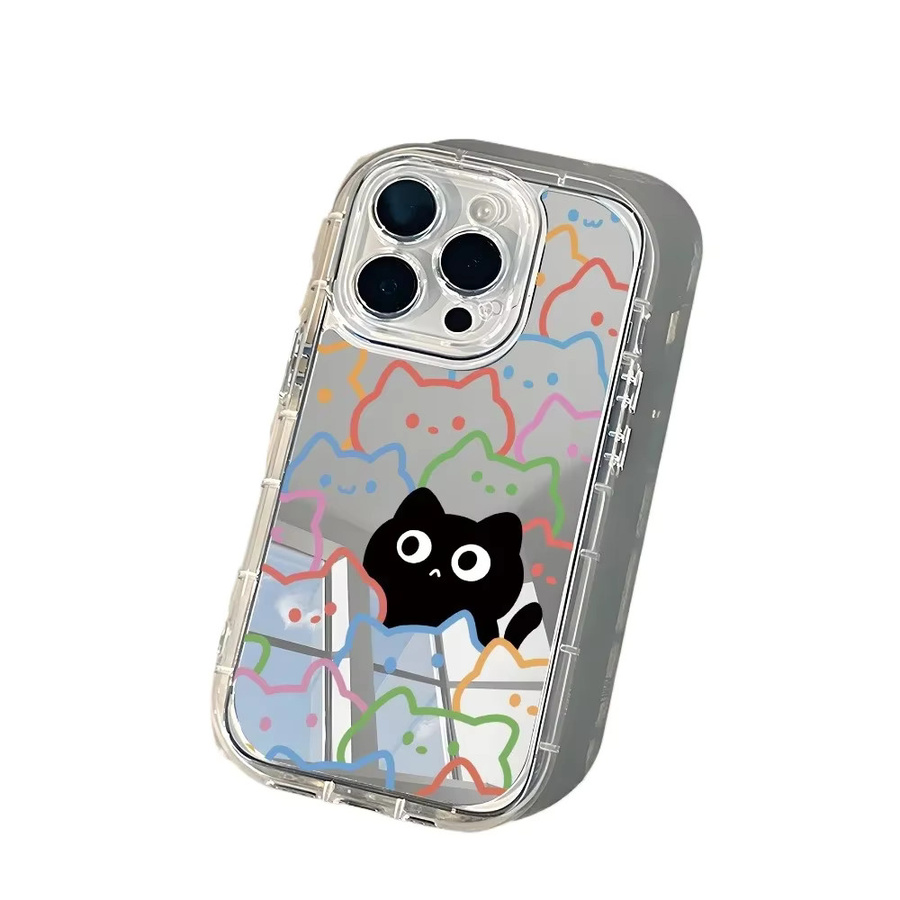 CUTE CAT Lucky Mirror Handyhülle für iPhone mit Linsenring und Anti-Fall Schutz, Multicolor - Bild 2