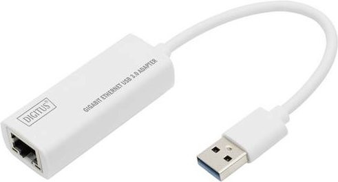 Digitus USB 3.2 Gen 1 auf LAN Netzwerkadapter in Weiß, USB-A auf RJ-45, 1 GBit/s Ethernet - Bild 1