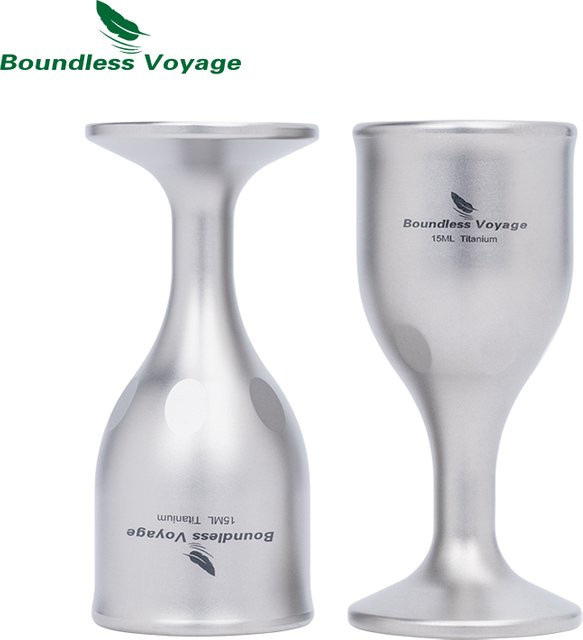 Boundless Voyage Titanbecher aus Edelstahl in Silber, einlagiges Shotglass für Tequila, Whiskey und Wodka, 15 ml - Bild 1