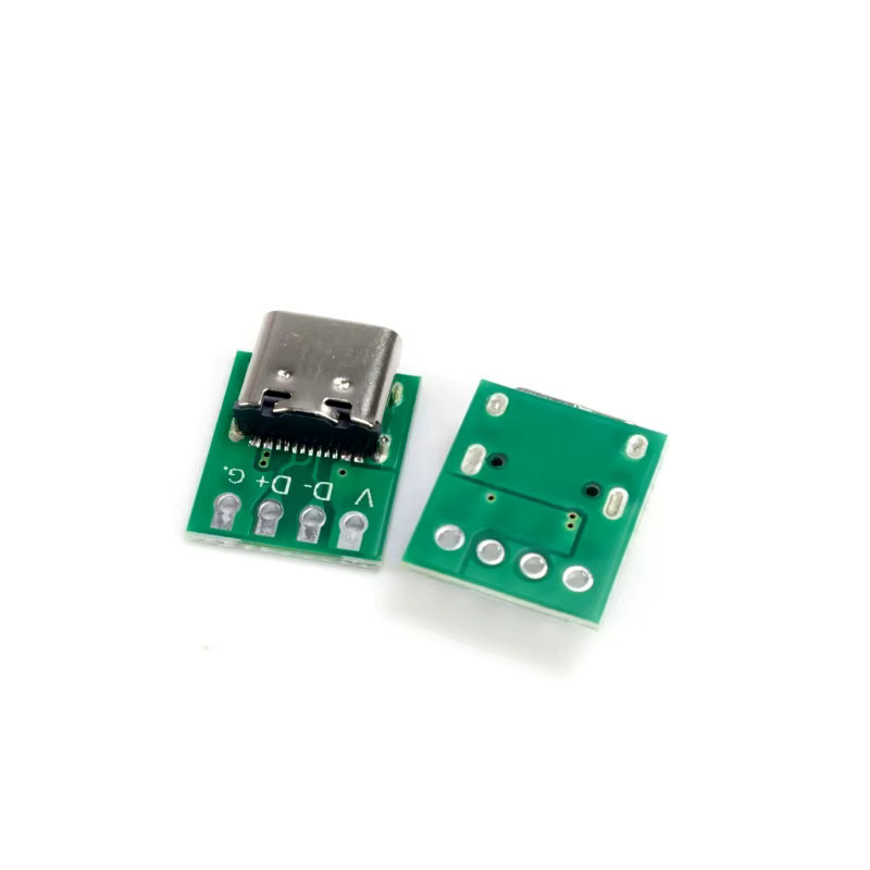 USB-C Breakout Board 16-Pin Test Modul mit Lötpads in Grün für Kabelreparatur und DIY-Projekte - Bild 2