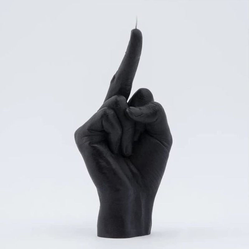 LG-EXPRO Middelvingerkaars Noir Duftkerze in Form eines Mittelfingers aus Sojawachs Schwarz - Bild 1