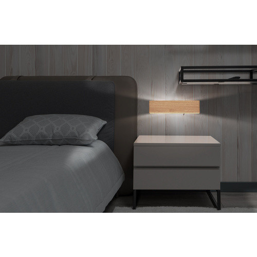 Globo LED-Wandleuchte Siegfried in brauner Holzoptik, B/H: 29,5 x 8 cm - Bild 4