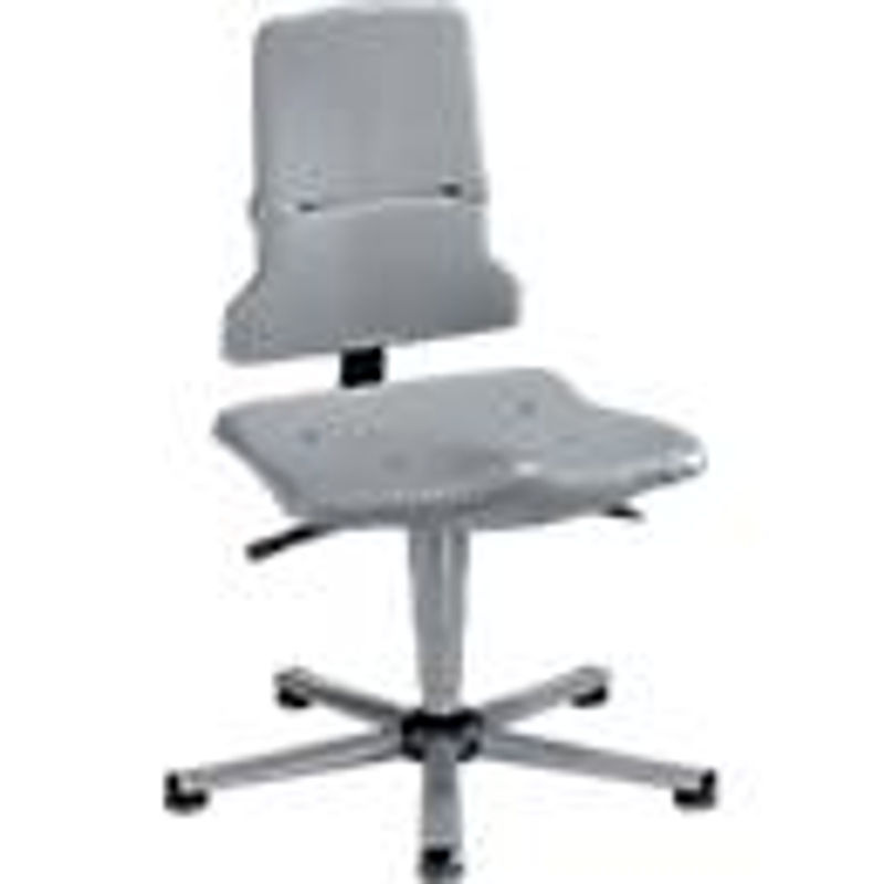bimos Arbeitsstuhl Sintec in Grau mit Orthositz und Gleitern - Bild 2