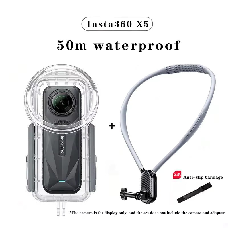 Insta360 Tauchgehäuse für Insta360 X5 mit 50m Wasserdichtigkeit, Auftriebshandgriff und Zubehörpaket - Bild 4