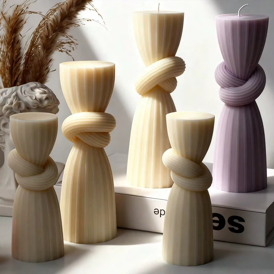 2er-Set SPMOLD Silikonformen für Knoten-Säulenkerzen zur DIY-Herstellung von Sojawachskerzen - Bild 2